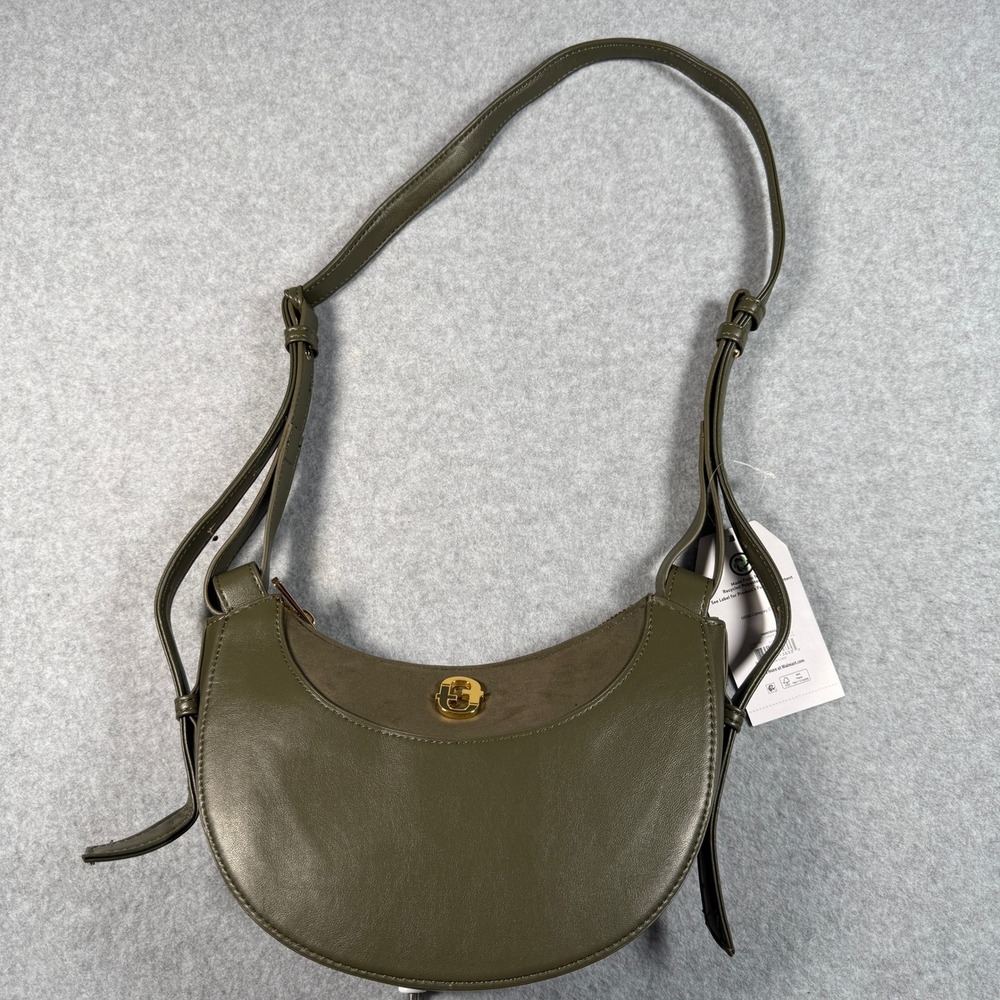 Time and Tru Olive Green Half-Moon Crossbody Bag NWT